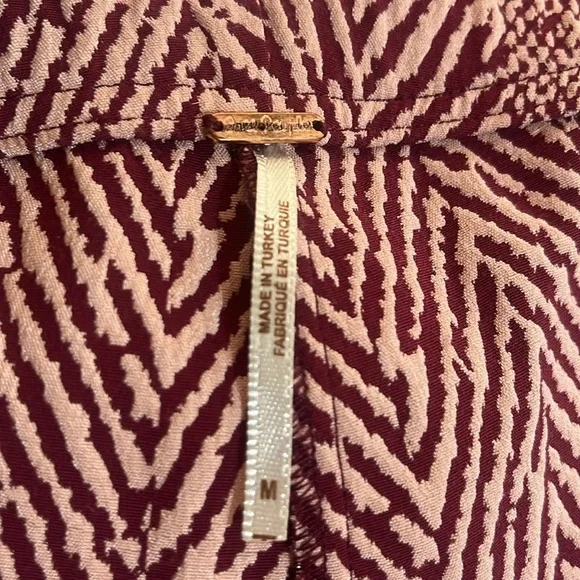 Free People Red and White‎ Patterned Pull On Pants Size M - Picture 6 of 7